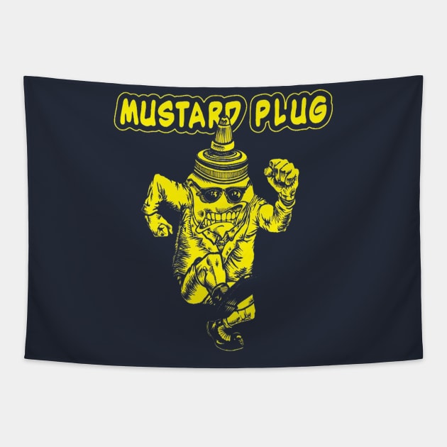 mustard plug rude Tapestry by PrettyNeat Patterns