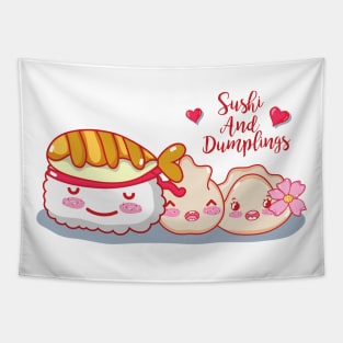 kawaii sushi and dumplings Tapestry