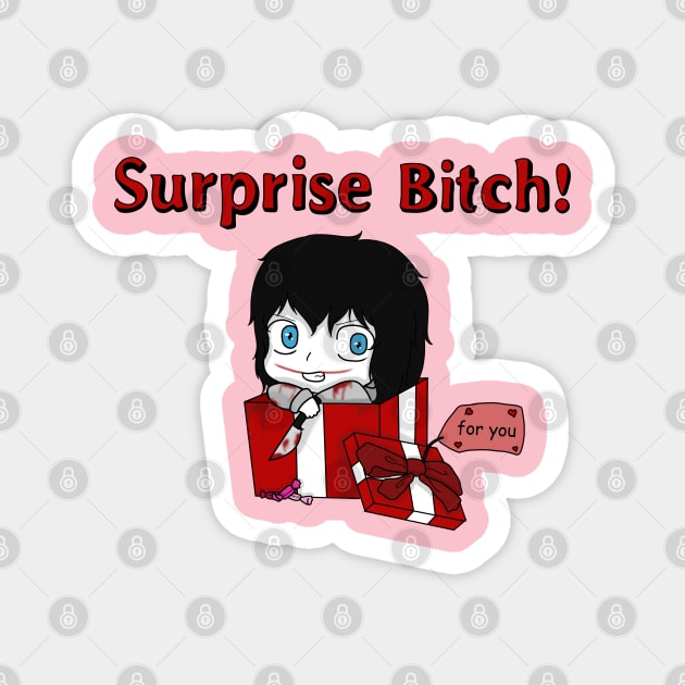 creepypasta chibi jeff surprise! Magnet by LillyTheChibi