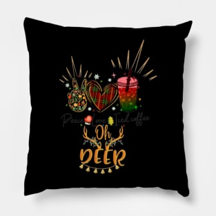 Deer, coffee and love,Christmas Pillow