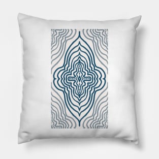 Mandala in moody teal blue Pillow