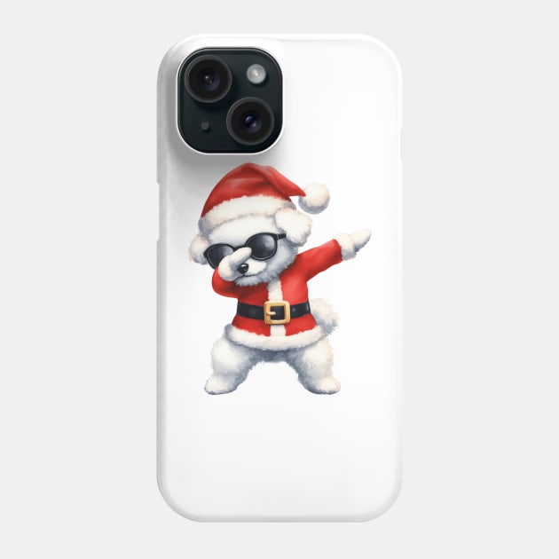 Christmas Bichon Frise Dog Dabbing Dance Phone Case by Chromatic Fusion Studio