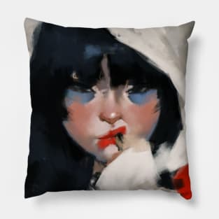 Loose Portrait Painting Pillow