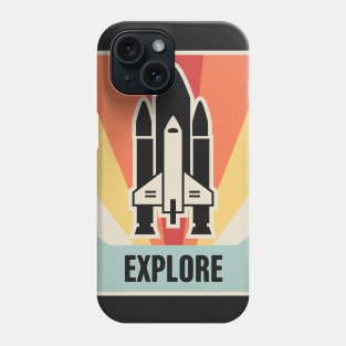 EXPLORE - Vintage Space Shuttle Poster Phone Case