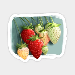 Vibrant strawberries illustration Magnet