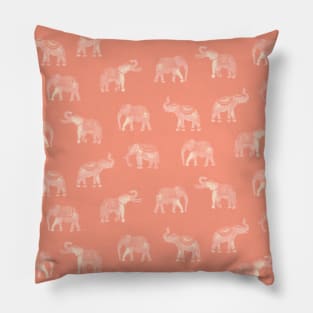 Dark Blush Indian Elephants Pillow