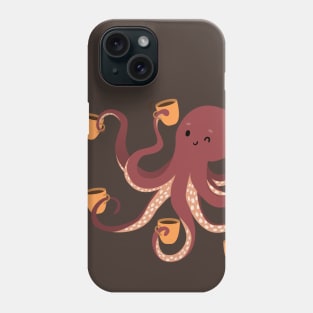 Coffee makes life better Octopus Phone Case