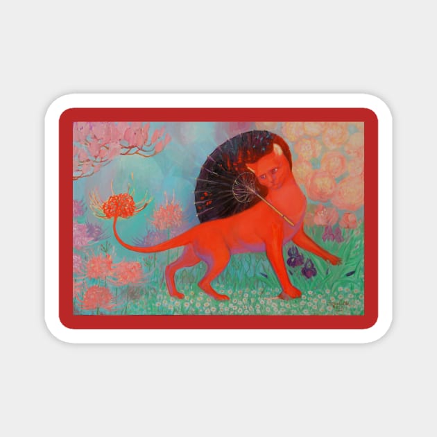 Red Cat Magnet by Fosco-Culto