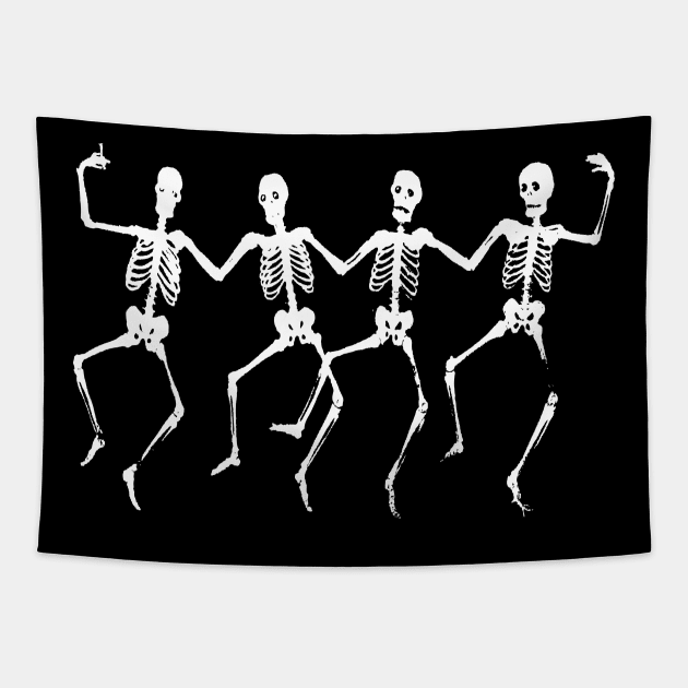 Skeleton Chorus Line from the Crypt Tapestry by Dibble Dabble Designs