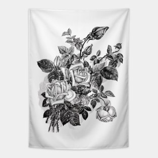 Black Rose Flowers Bouquet Tapestry