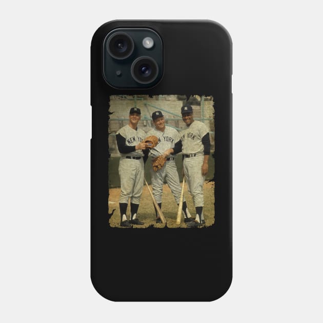 Roger Maris, Mickey Mantle, and Elston Howard in New York Yankees Phone Case by anjaytenan