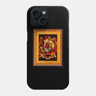 Skull In Gold Frame #1 Phone Case