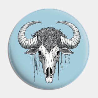 Buffalo skull art Pin