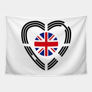 Korean British Multinational Patriot Flag Series (Heart) Tapestry