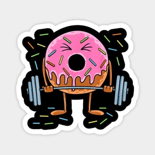 Weightlifing Fitness Workout Gym Donut Lover Magnet