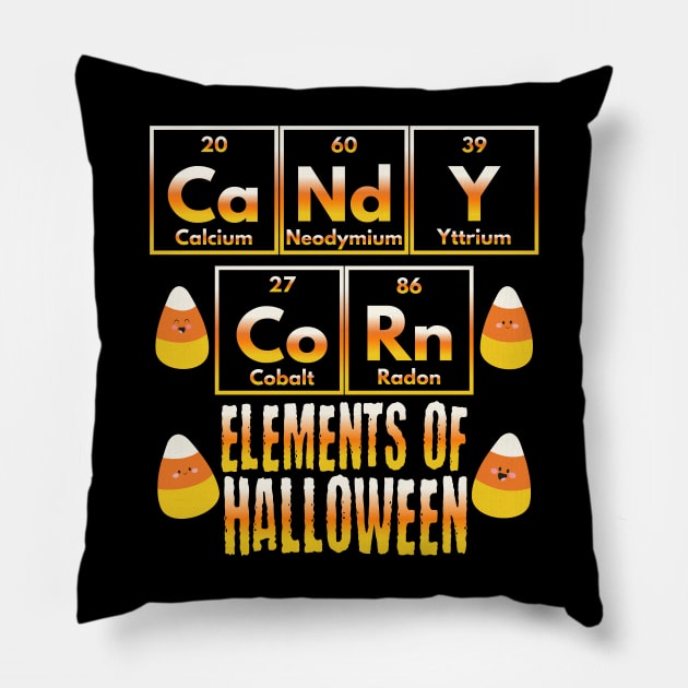 Candy Corn Periodic Table of Elements design Pillow by Luxinda