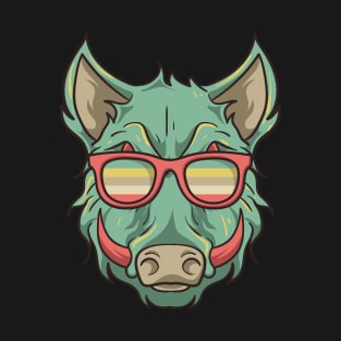 Hog Hunting - Boar Face Wearing Glasses T-Shirt