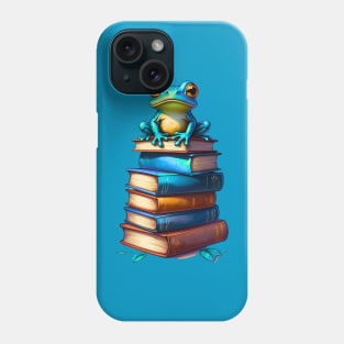 Frog On Pile Of Books Phone Case