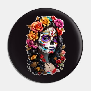 Sugar Skull girl, Dia de los Muertos Pin