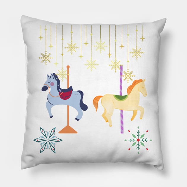 Christmas Horse Toy Nutcracker Pillow by Jesscreative