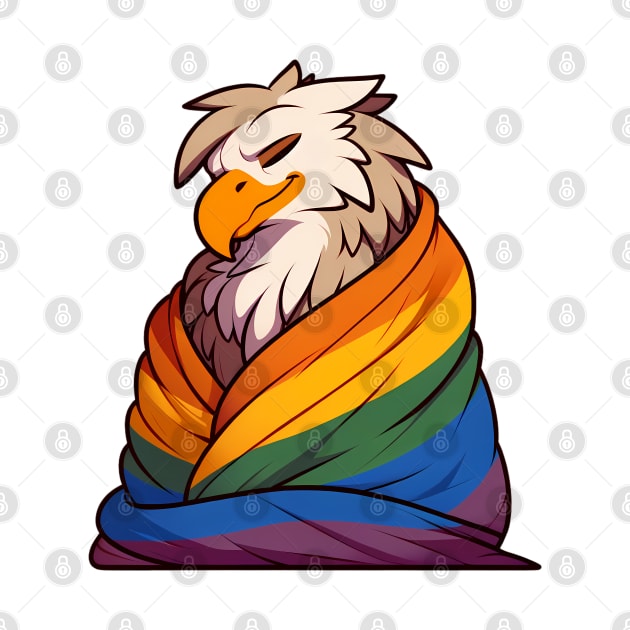 Comfy Womfy Furry Pride Griffin LGBTQ Rainbow by Blue Bull Bazaar