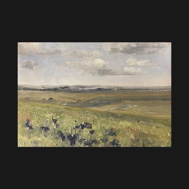 Green Pasture Vintage Painting by Gallery Digitals