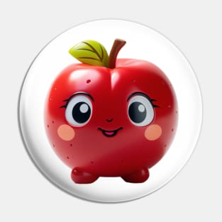 Cute Kawaii Red Apple Buddy Pin