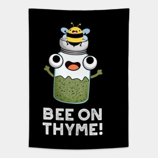 Bee On Thyme Cute Herb Insect Pun Tapestry