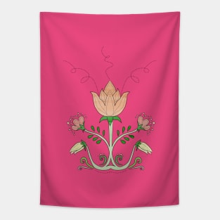 Scandi Flower Apricot Tapestry