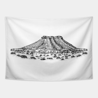 Table mountain vector drawing Tapestry