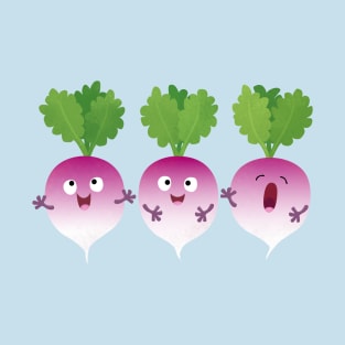 Cute turnip vegetable trio singing cartoon T-Shirt