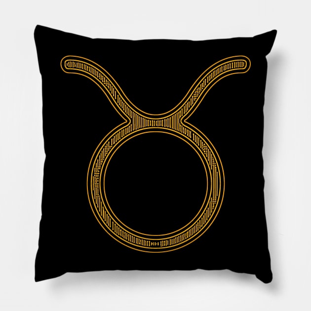 Taurus Sign Pillow by Zodiac Syndicate