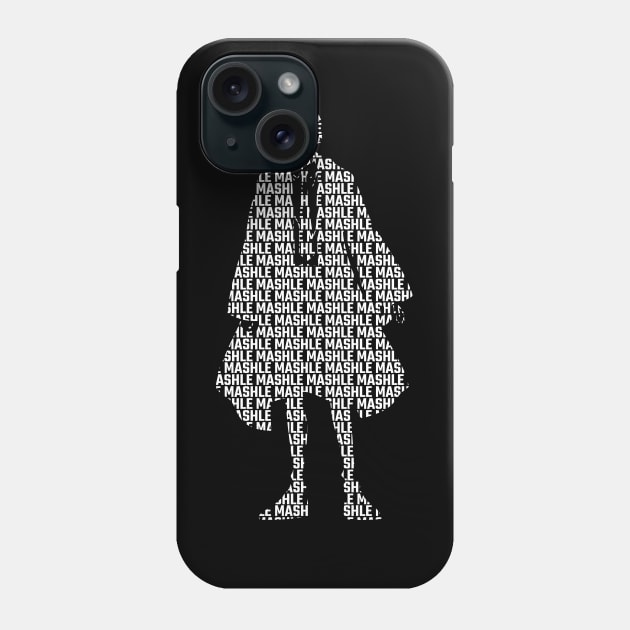 Mashle : Magic and Muscles Anime Characters Design : Mash Burnedead Minimalist Silhouette with Cool Transparent White Text Typography Phone Case by Animangapoi