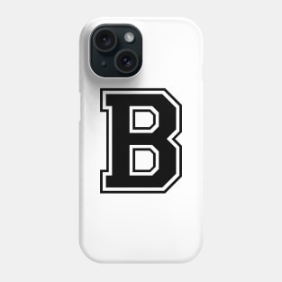 Initial Letter B - Varsity Style Design - Black text Phone Case