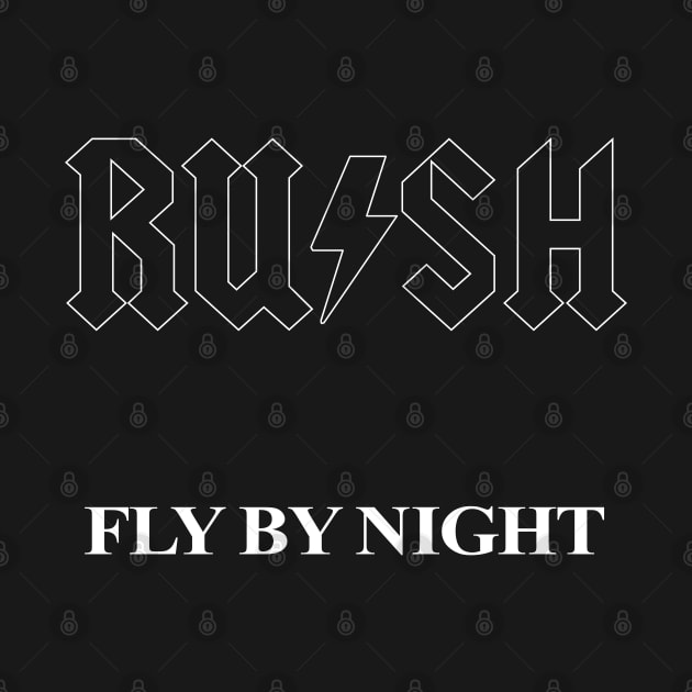 RUSH - Fly By Night - AC/DC - Back in Black homage by RockitTees