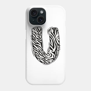 Zebra Letter U Phone Case