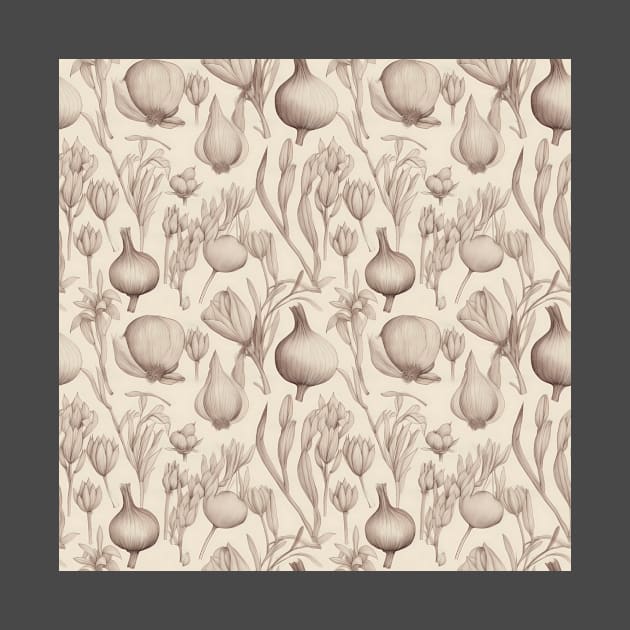 Garlic and Onion pattern, Onion and Garlic by One Eyed Cat Design