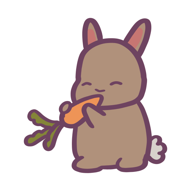 Cute Bunny Rabbit Eating a Carrot by ThumboArtBumbo