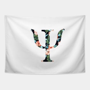 Psi Floral Greek Letter Tapestry