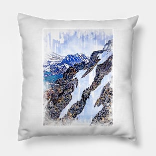 Snowy Mountains Abstract. For Mountain Lovers. Pillow