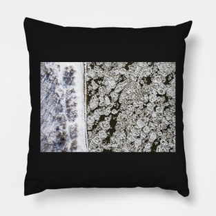 Ice floe on the river aerial view Pillow