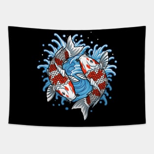 cool japanese koi fish Tapestry