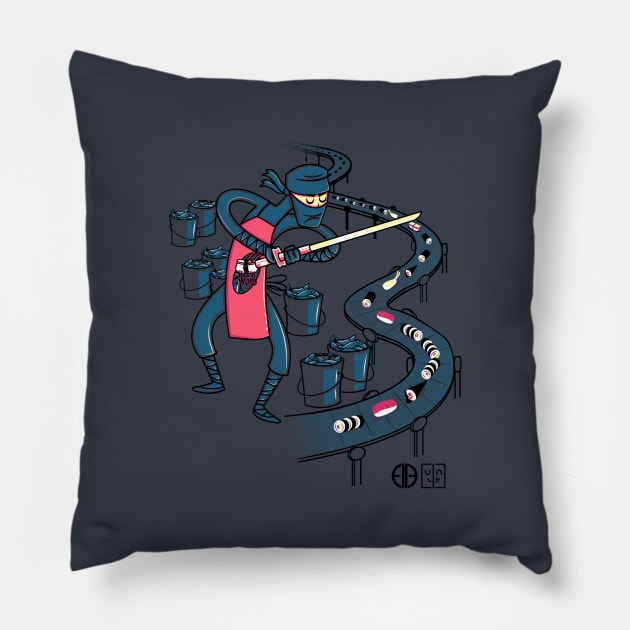 Ninja Sushi (collab with Arinesart) Pillow by BITICOL