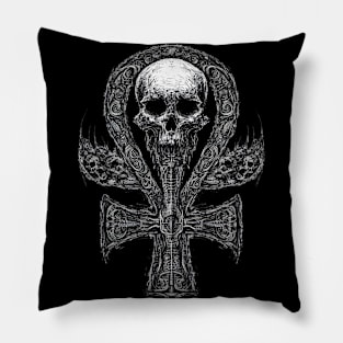 The Ankh and Skulls: Life and Death Pillow