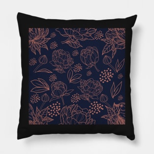 Whimsical Birds and peonies Pillow