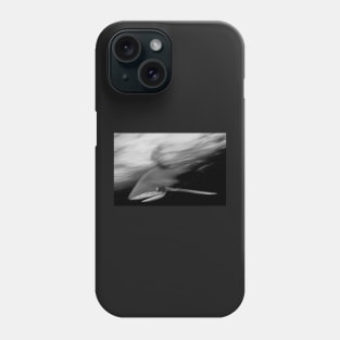 Oceanic White Tip Shark in Action in Black and White Phone Case