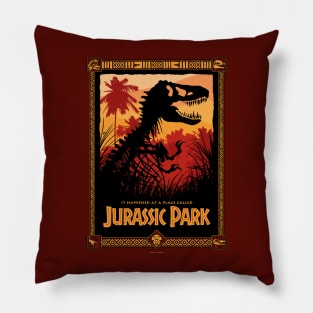 It Happened At A Place Called Jurassic Park (Red) Pillow