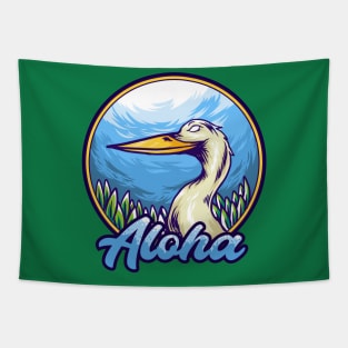 bird aloha illustration Tapestry