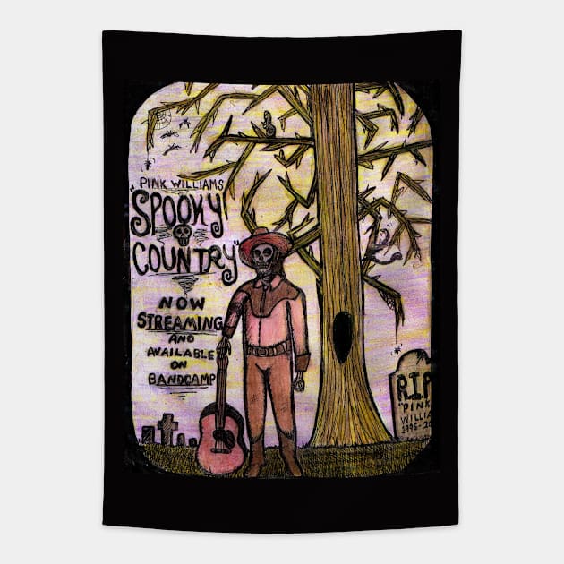 SPOOKY COUNTRY Hand Drawn Poster Tapestry by Pink's Mercantile  