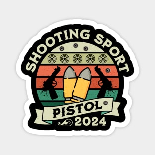 Shooting sport pistol, shooting range retro guns and firearms, gun lover gift Magnet